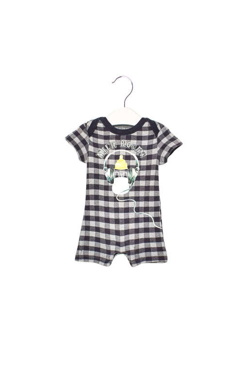 A Blue Short Sleeve Rompers from Milk on the Rocks in size 0-3M for boy. (Front View)