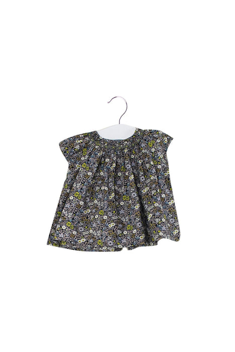 A Navy Short Sleeve Tops from Bonpoint in size 3-6M for girl. (Front View)