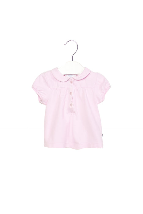 A Pink Short Sleeve Polos from Jacadi in size 6-12M for girl. (Front View)
