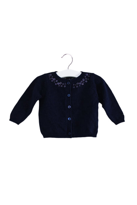 A Navy Cardigans from Lili Gaufrette in size 3-6M for girl. (Front View)
