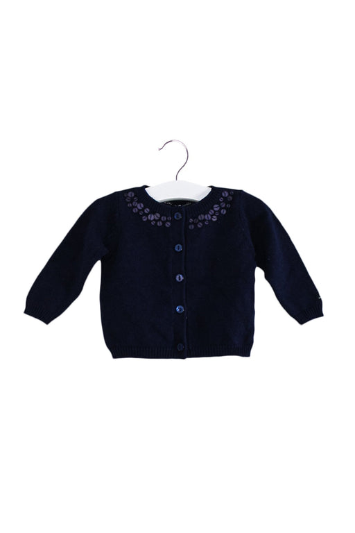A Navy Cardigans from Lili Gaufrette in size 3-6M for girl. (Front View)