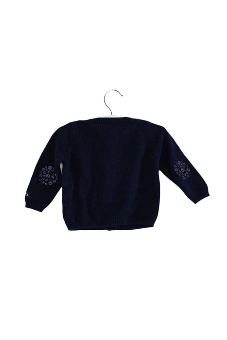 A Navy Cardigans from Lili Gaufrette in size 3-6M for girl. (Back View)
