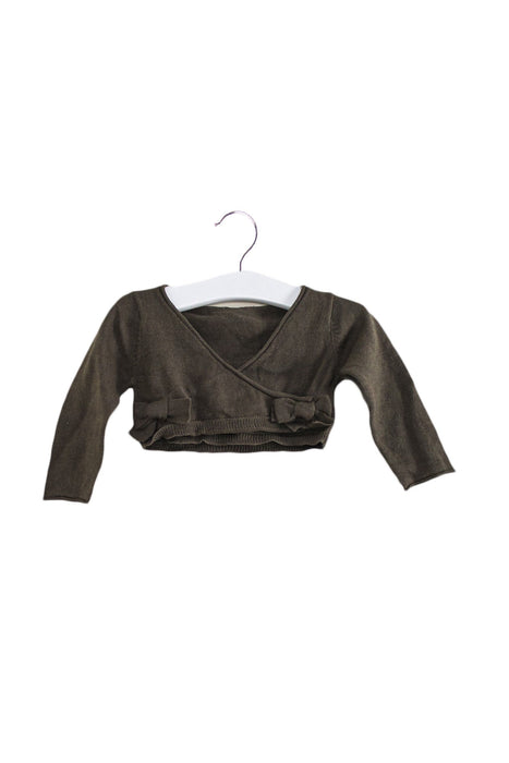 A Brown Cardigans from Lili Gaufrette in size 3-6M for girl. (Front View)