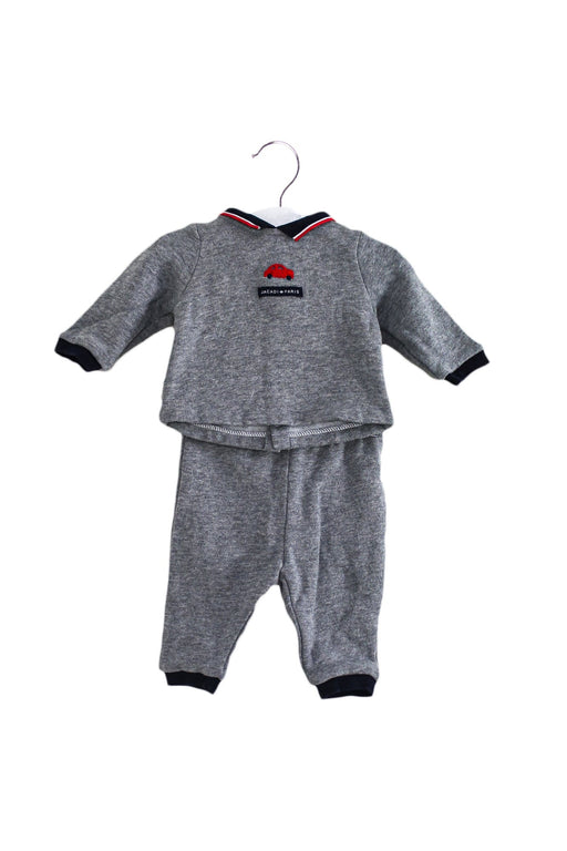 A Grey Pants Sets from Jacadi in size 0-3M for boy. (Front View)
