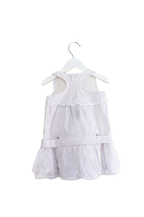 A White Sleeveless Dresses from Le Petit Pois in size 3T for girl. (Back View)