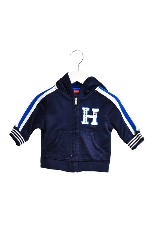 A Navy Hooded Sweatshirts from Tommy Hilfiger in size 6-12M for boy. (Front View)