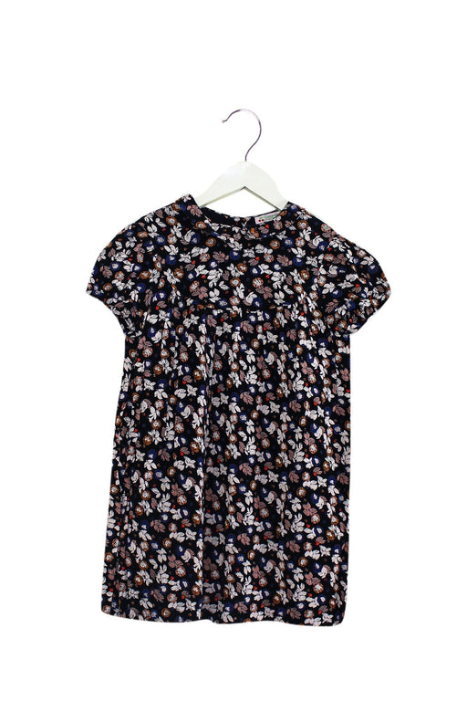 A Navy Short Sleeve Dresses from Bonpoint in size 6T for girl. (Front View)
