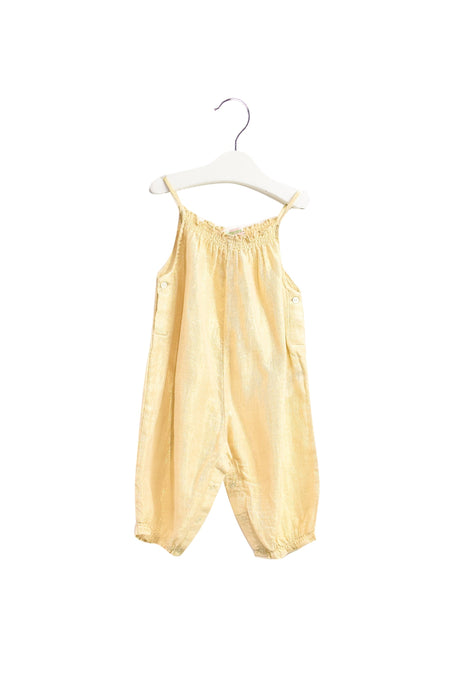 A Gold Sleeveless Jumpsuits from Bonpoint in size 3-6M for girl. (Front View)