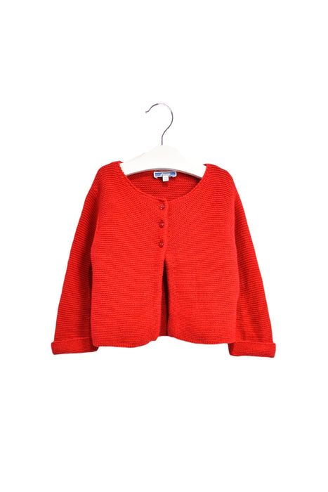 A Red Cardigans from Jacadi in size 6-12M for girl. (Front View)