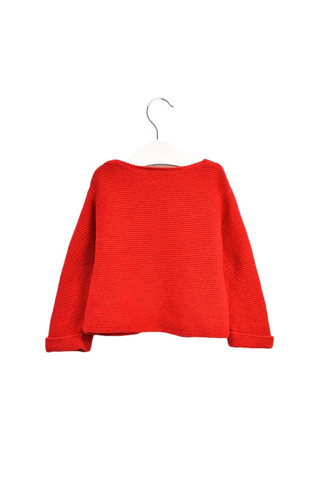 A Red Cardigans from Jacadi in size 6-12M for girl. (Back View)