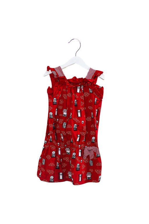 A Red Sleeveless Dresses from Nicholas & Bears in size 4T for girl. (Front View)