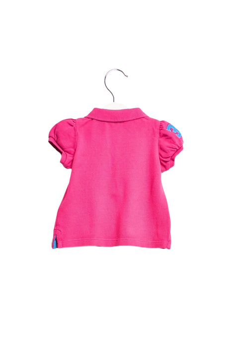 A Pink Short Sleeve Polos from Ralph Lauren in size 3-6M for girl. (Back View)