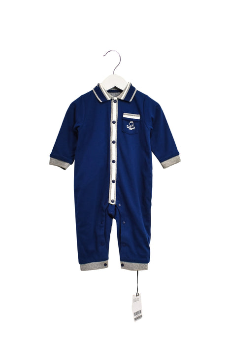 A Navy Long Sleeve Jumpsuits from Chickeeduck in size 3-6M for boy. (Front View)