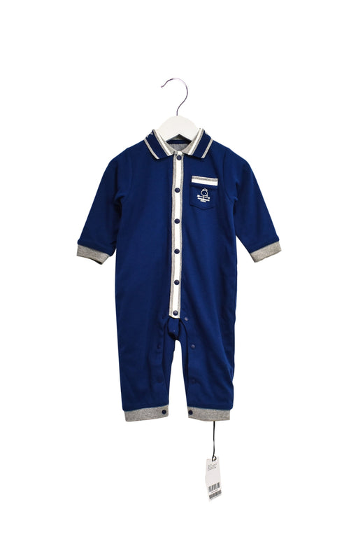 A Navy Long Sleeve Jumpsuits from Chickeeduck in size 3-6M for boy. (Front View)