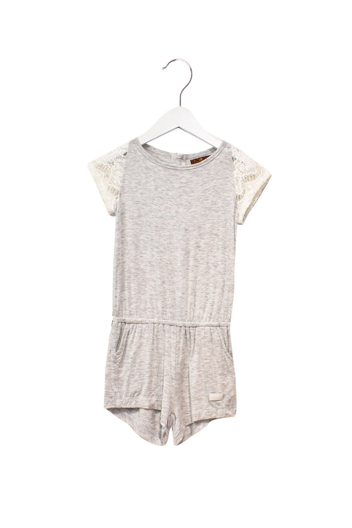 A Grey Short Sleeve Rompers from 7 For All Mankind in size 6T for girl. (Front View)