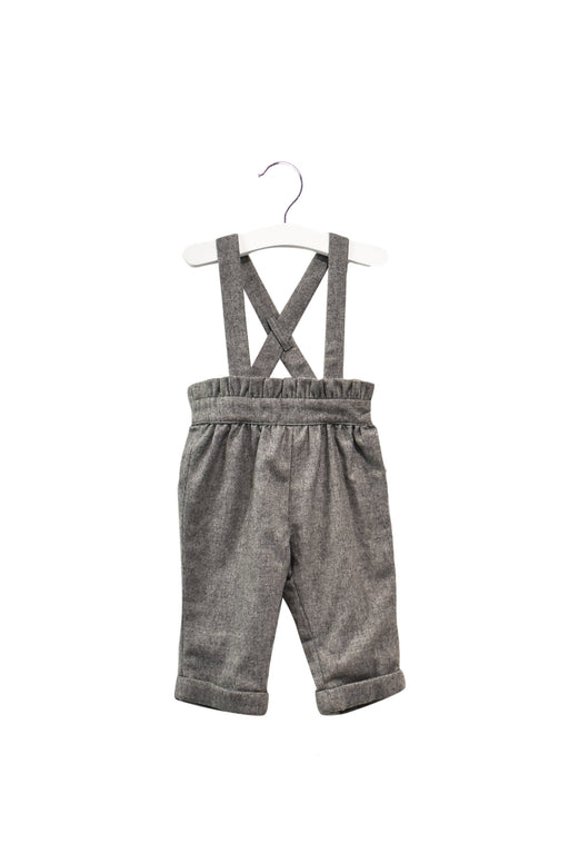 A Grey Long Overalls from Jacadi in size 6-12M for girl. (Front View)