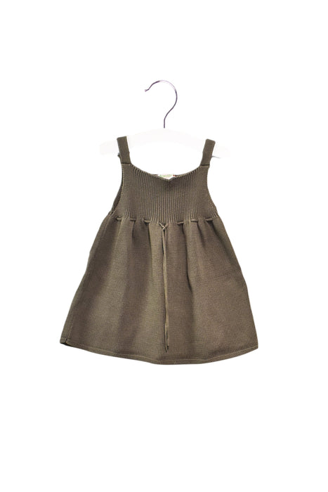 A Green Sleeveless Dresses from Bonpoint in size 3-6M for girl. (Front View)