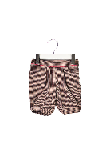 A Brown Shorts from Jacadi in size 3-6M for girl. (Front View)