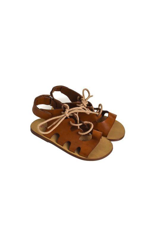A Brown Sandals from Seed in size 6T for girl. (Front View)
