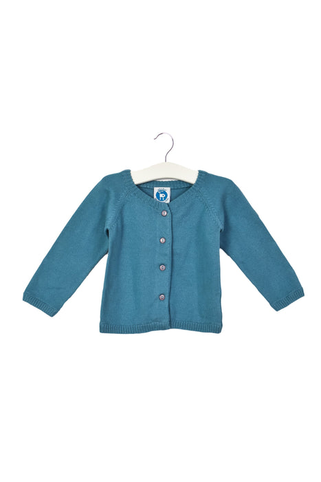 A Blue Cardigans from La Queue du Chat in size 3-6M for boy. (Front View)