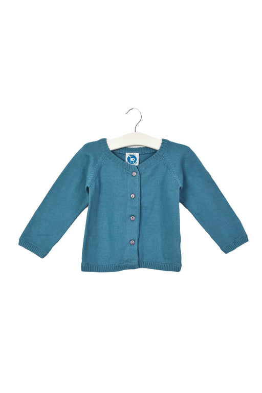 A Blue Cardigans from La Queue du Chat in size 3-6M for boy. (Front View)