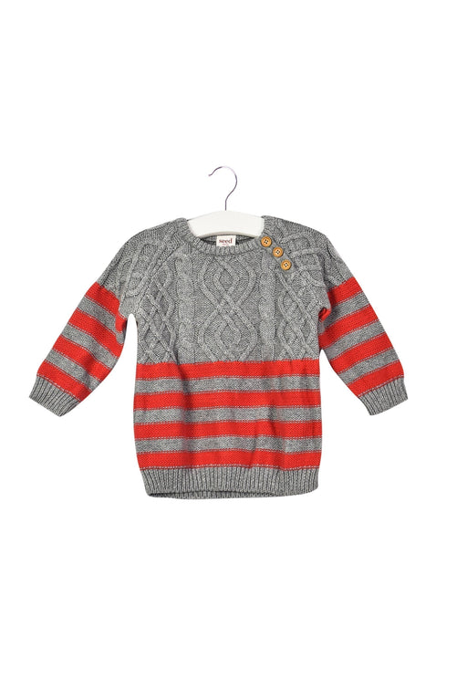 A Grey Knit Sweaters from Seed in size 3-6M for girl. (Front View)