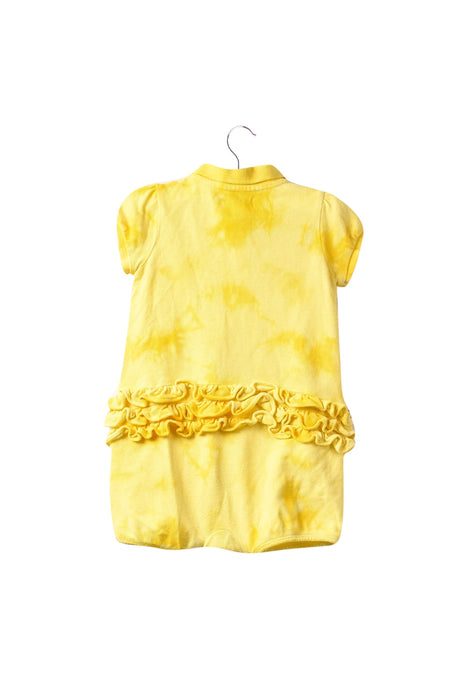 A Yellow Short Sleeve Rompers from Ralph Lauren in size 6-12M for girl. (Front View)