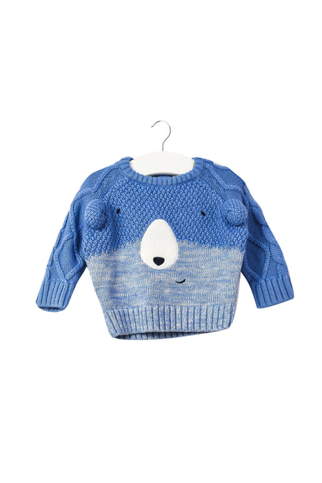 A Blue Knit Sweaters from Chickeeduck in size 3-6M for girl. (Front View)