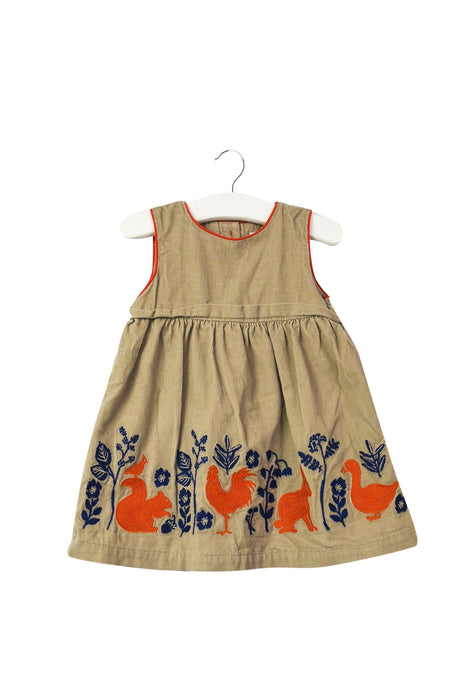 A Brown Sleeveless Dresses from Boden in size 3-6M for girl. (Front View)