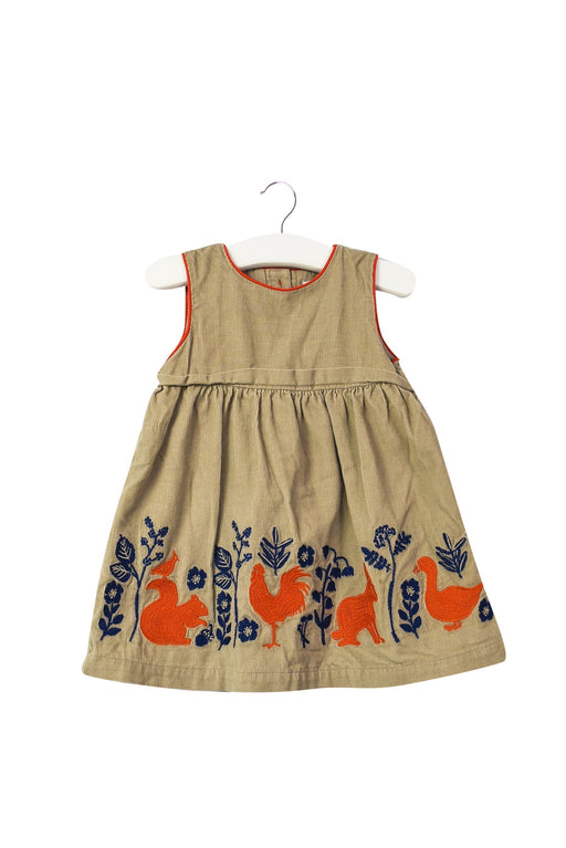 A Brown Sleeveless Dresses from Boden in size 3-6M for girl. (Front View)