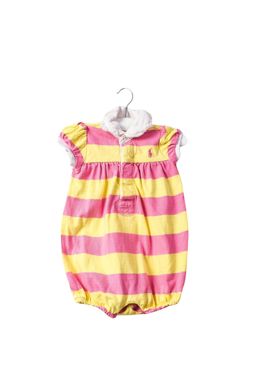 A Yellow Short Sleeve Rompers from Ralph Lauren in size 3-6M for girl. (Front View)