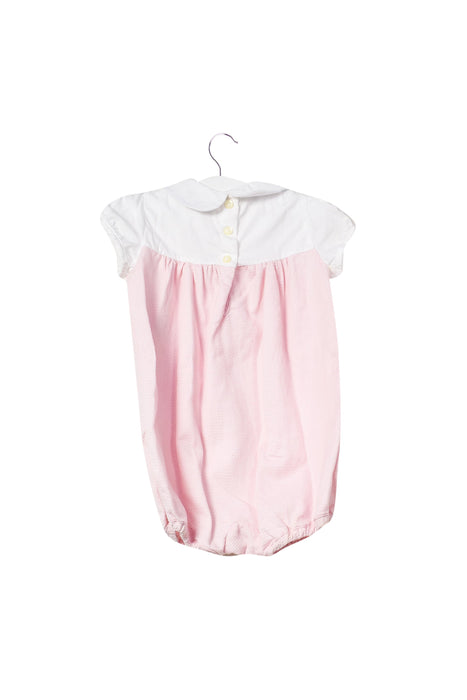 A Pink Short Sleeve Rompers from Ralph Lauren in size 3-6M for girl. (Back View)