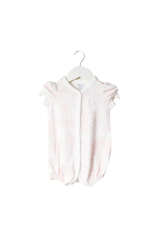 A White Short Sleeve Rompers from Ralph Lauren in size 3-6M for girl. (Front View)