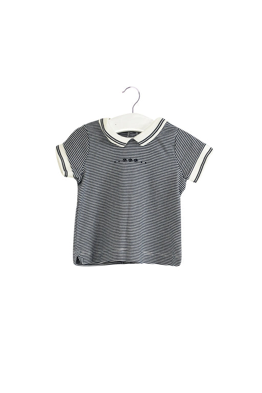 A Navy Short Sleeve Polos from Petit Bateau in size 6-12M for boy. (Front View)