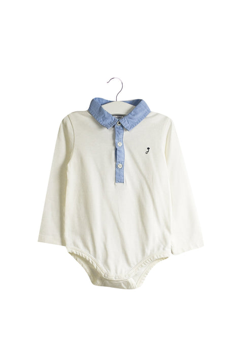 A White Long Sleeve Bodysuits from Jacadi in size 3T for boy. (Front View)
