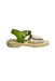 A Green Sandals from Moschino in size 4T for girl. (Front View)