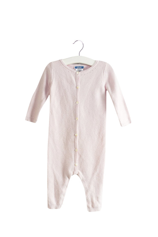 A Pink Long Sleeve Jumpsuits from Jacadi in size 3-6M for girl. (Front View)
