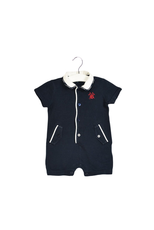 A Navy Short Sleeve Rompers from Nicholas & Bears in size 3-6M for boy. (Front View)