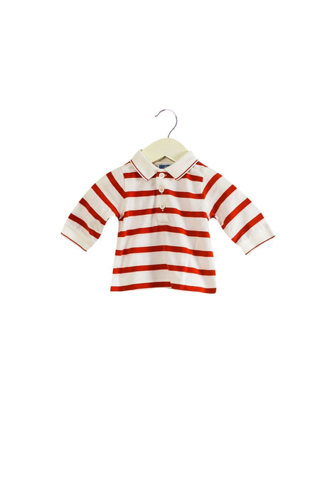 A Red Long Sleeve Polos from Jacadi in size 3-6M for boy. (Front View)