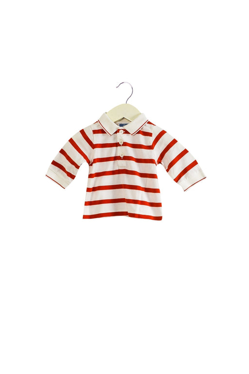 A Red Long Sleeve Polos from Jacadi in size 3-6M for boy. (Front View)