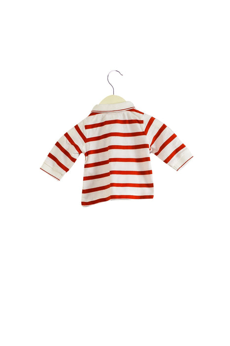 A Red Long Sleeve Polos from Jacadi in size 3-6M for boy. (Back View)