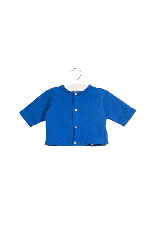 A Blue Cardigans from Jacadi in size 0-3M for boy. (Front View)