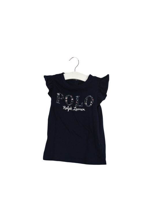 A Navy Short Sleeve Tops from Ralph Lauren in size 6-12M for girl. (Front View)
