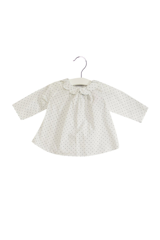 A White Long Sleeve Tops from Jacadi in size 3-6M for girl. (Front View)