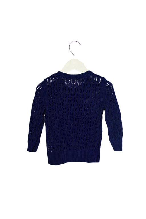 A Blue Cardigans from Bonpoint in size 3T for girl. (Front View)