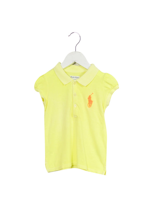 A Yellow Short Sleeve Polos from Ralph Lauren in size 12-18M for girl. (Front View)