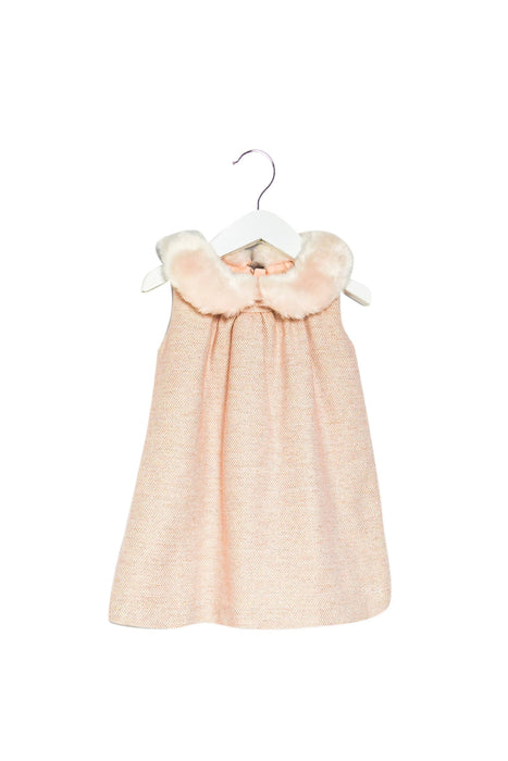 A Pink Sleeveless Dresses from Chloe in size 6-12M for girl. (Front View)