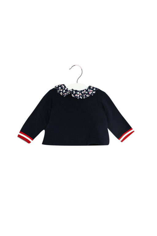A Navy Crewneck Sweatshirts from Jacadi in size 6-12M for girl. (Front View)