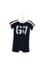 A Navy Short Sleeve Rompers from Ralph Lauren in size 0-3M for boy. (Front View)