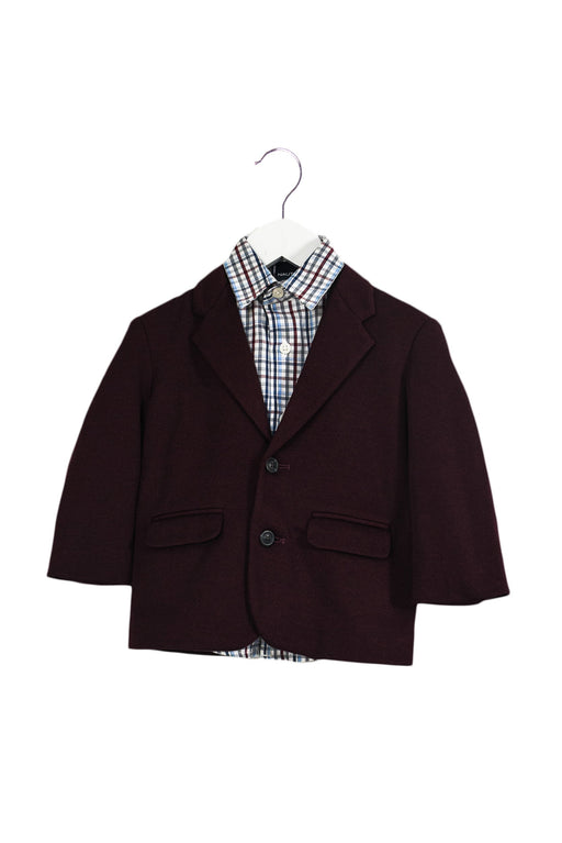 A Burgundy Blazers from Nautica in size 6-12M for boy. (Front View)